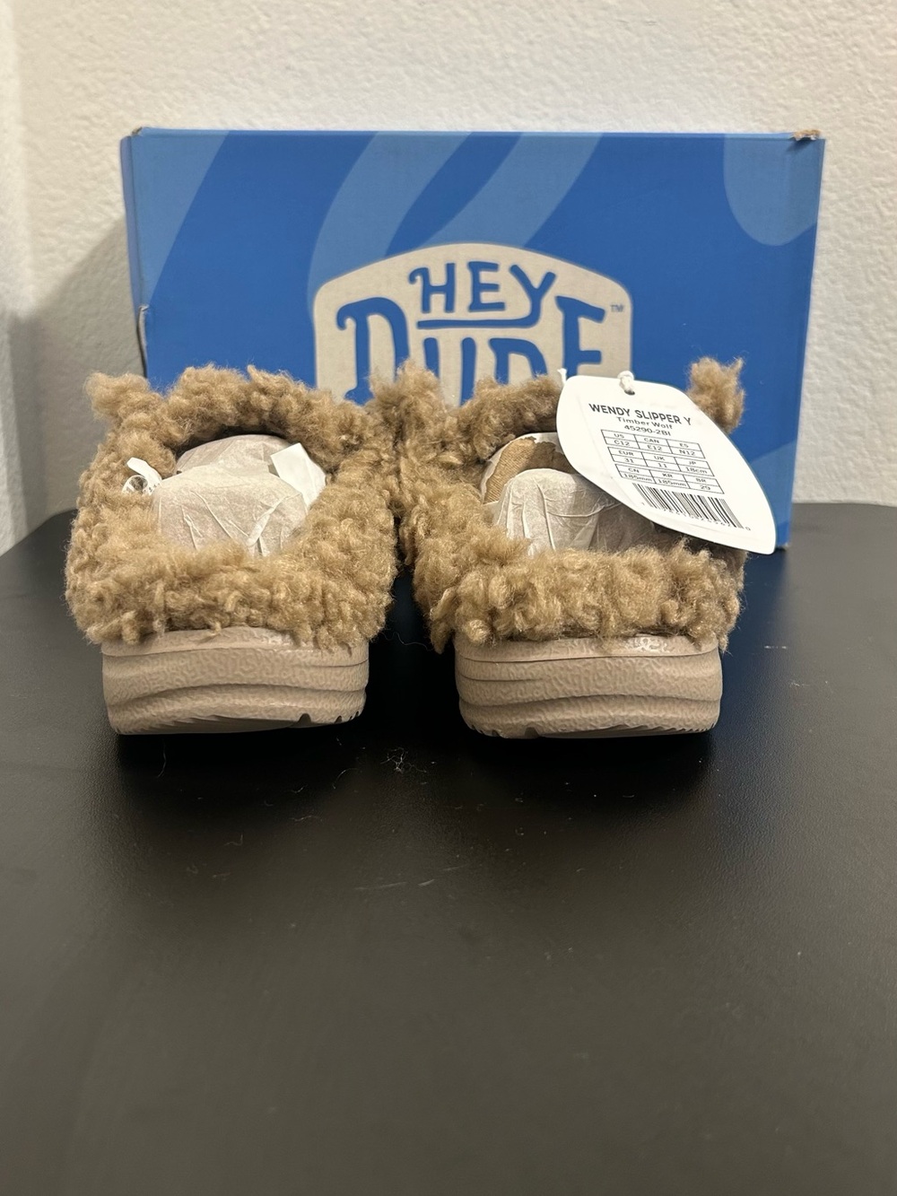 Hey Dude Wendy Slipper Timber Wolf Kids Children’s C12 Casual Slip On Shoe - Picture 6 of 10